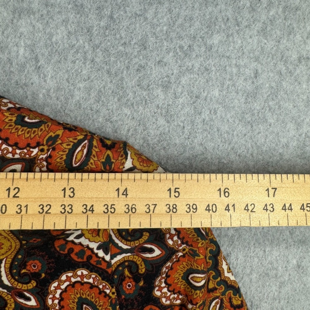 Cara Cara Piper Top Scarf Medallion Turtleneck Womens XS Paisley Orange Black EC - Picture 7 of 9